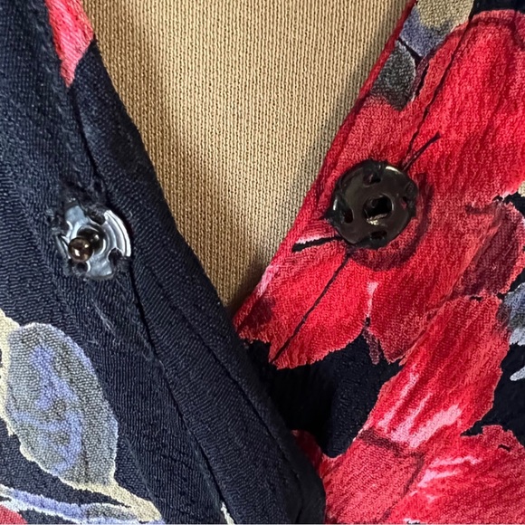 Miss Selfridge Black Floral Wrap Dress - Picture 7 of 8